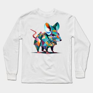 Geometric Cute Mouse Long Sleeve T-Shirt